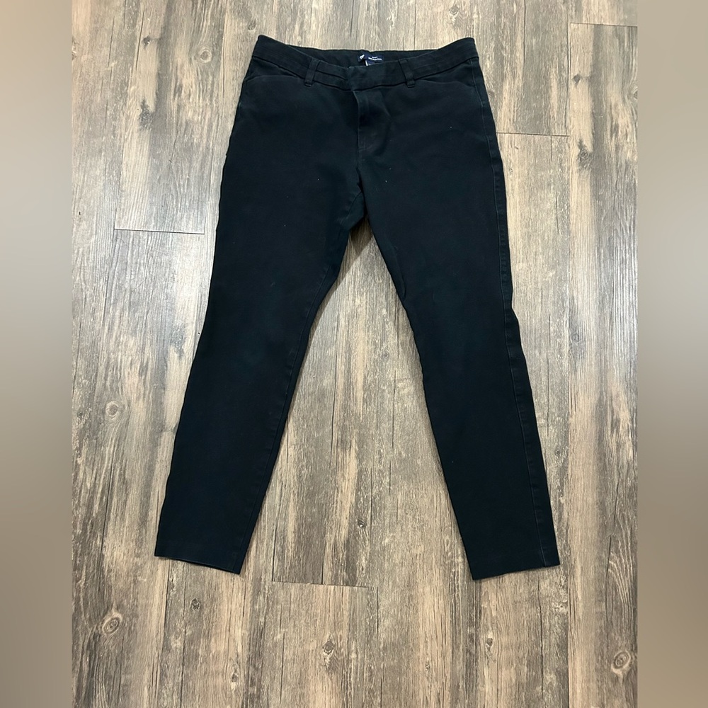 Gap Slim City Trousers Womens 10R Black Mid Rise Stretch Chino Pants